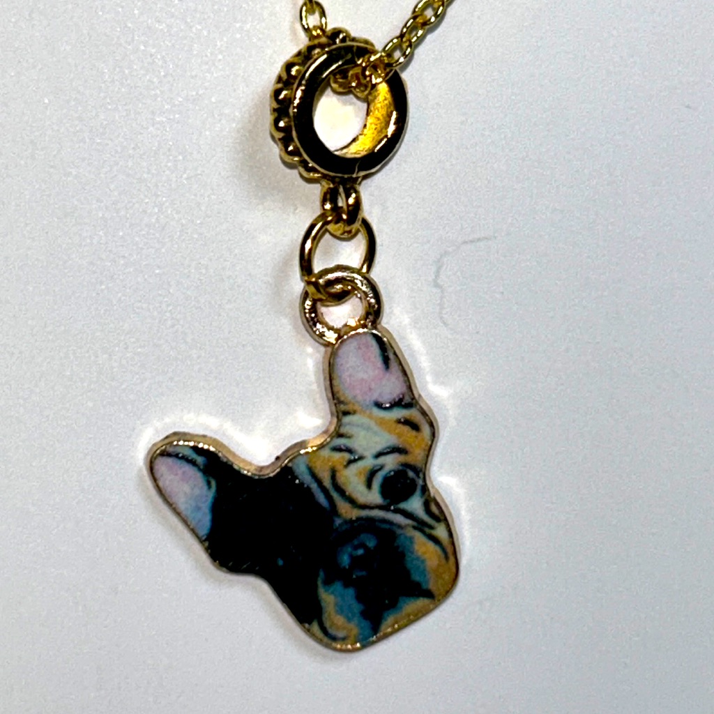 Handmade Cute French Bulldog Frenchie Dog Pet Charm Pendant Sterling Necklace